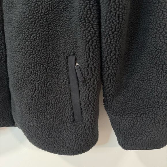 Duluth Trading Co Men's Burly Sherpa Fleece Jacket Full Zip Black XL Thick Cozy - Picture 2 of 8